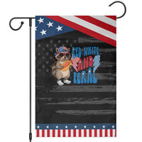 Funny Raccoon 4th of July Garden Flag Red White and Feral Patriotic