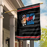 Funny Raccoon 4th of July Garden Flag Red White and Feral Patriotic