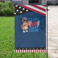 Funny Raccoon 4th of July Garden Flag Red White and Feral Patriotic