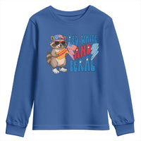 Funny Raccoon 4th of July Youth Sweatshirt Red White and Feral Patriotic - Wonder Print Shop