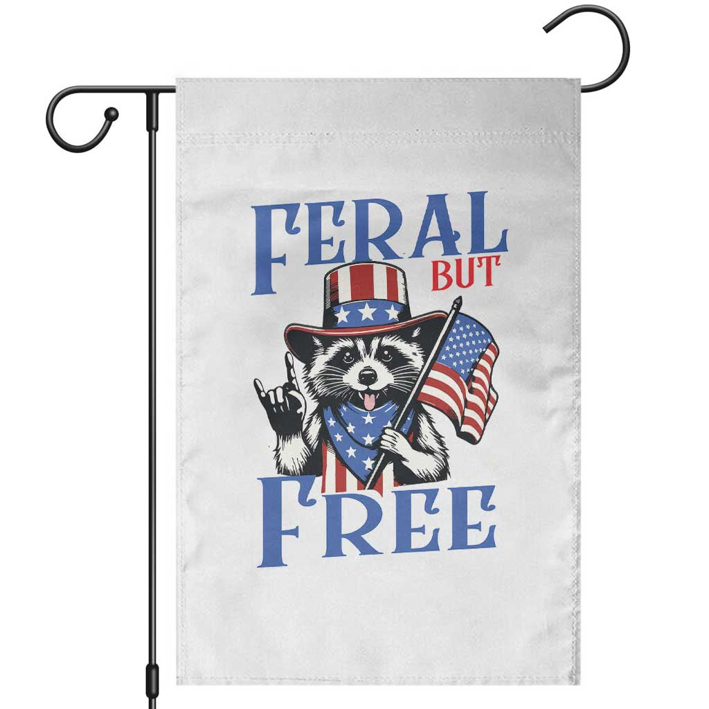 Patriotic Raccoon 4th of July Garden Flag Feral But Free USA Flag - Wonder Print Shop
