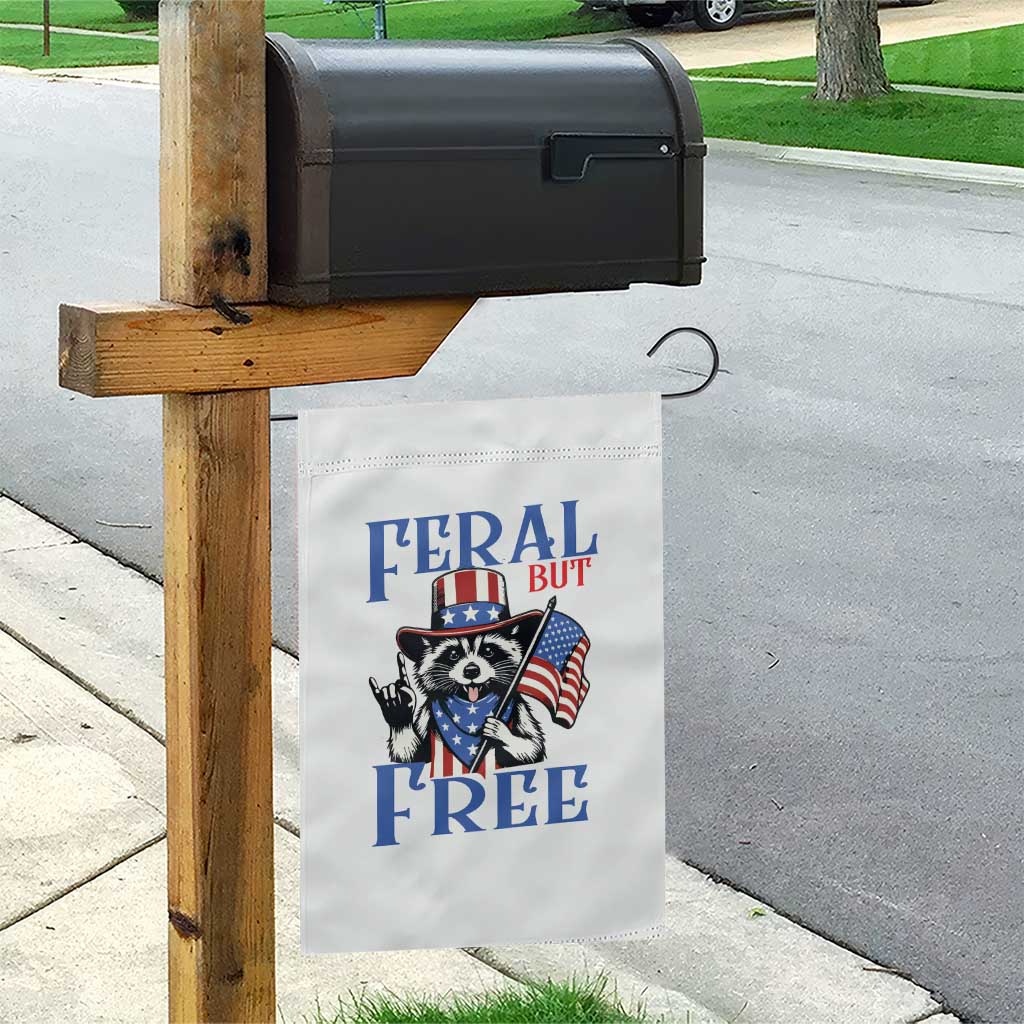 Patriotic Raccoon 4th of July Garden Flag Feral But Free USA Flag - Wonder Print Shop