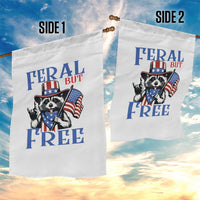 Patriotic Raccoon 4th of July Garden Flag Feral But Free USA Flag - Wonder Print Shop