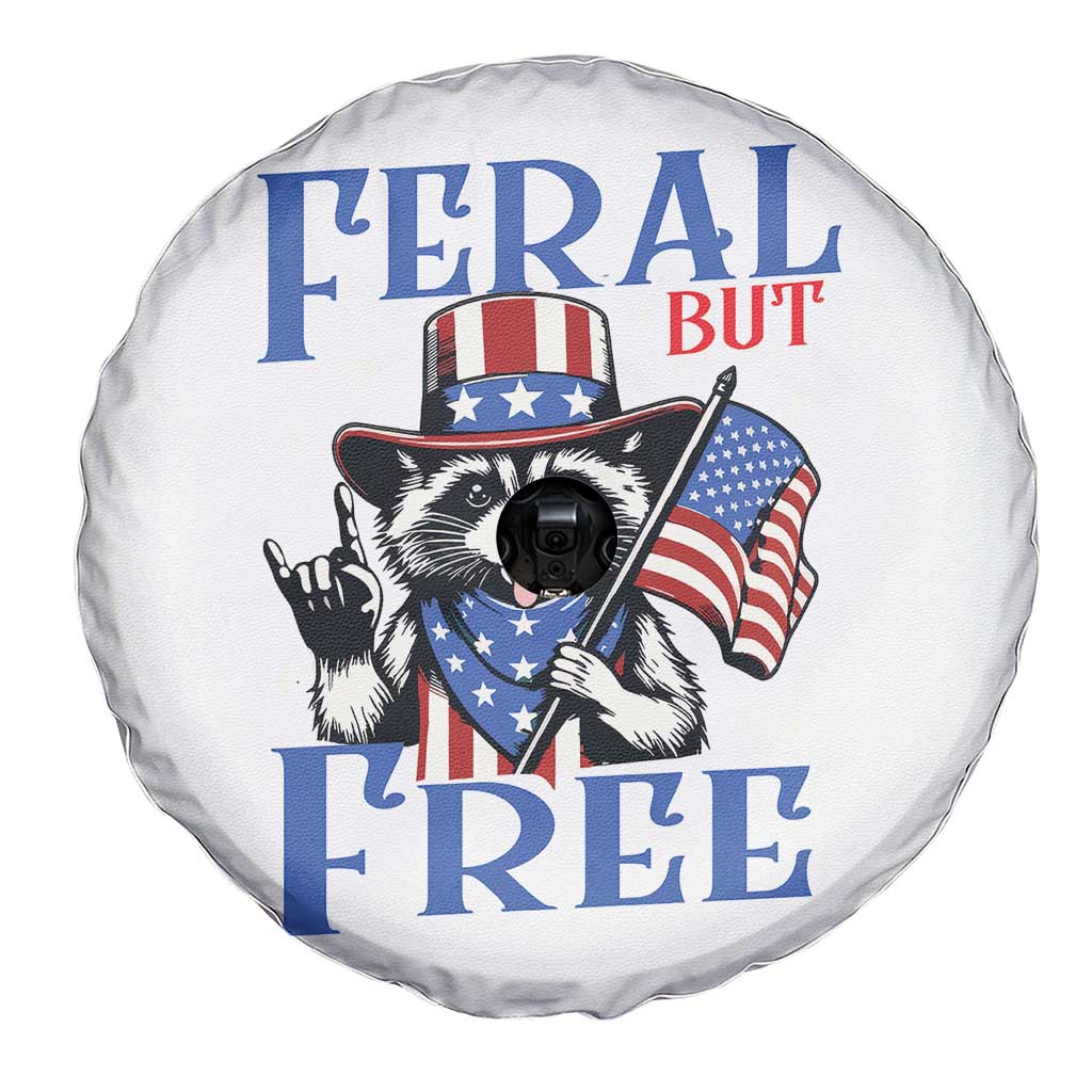 Patriotic Raccoon 4th of July Spare Tire Cover Feral But Free USA Flag - Wonder Print Shop