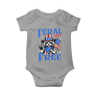 Patriotic Raccoon 4th of July Baby Onesie Feral But Free USA Flag - Wonder Print Shop