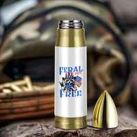 Patriotic Raccoon 4th of July Bullet Tumbler Feral But Free USA Flag - Wonder Print Shop
