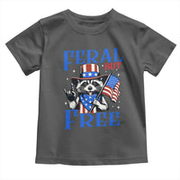 Patriotic Raccoon 4th of July Toddler T Shirt Feral But Free USA Flag - Wonder Print Shop