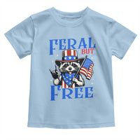 Patriotic Raccoon 4th of July Toddler T Shirt Feral But Free USA Flag - Wonder Print Shop