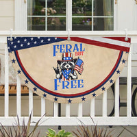 Raccoon 4th of July Patriotic Fan Flag Feral But Free USA Flag