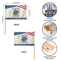 Raccoon 4th of July Patriotic Handheld Flag Feral But Free USA Flag