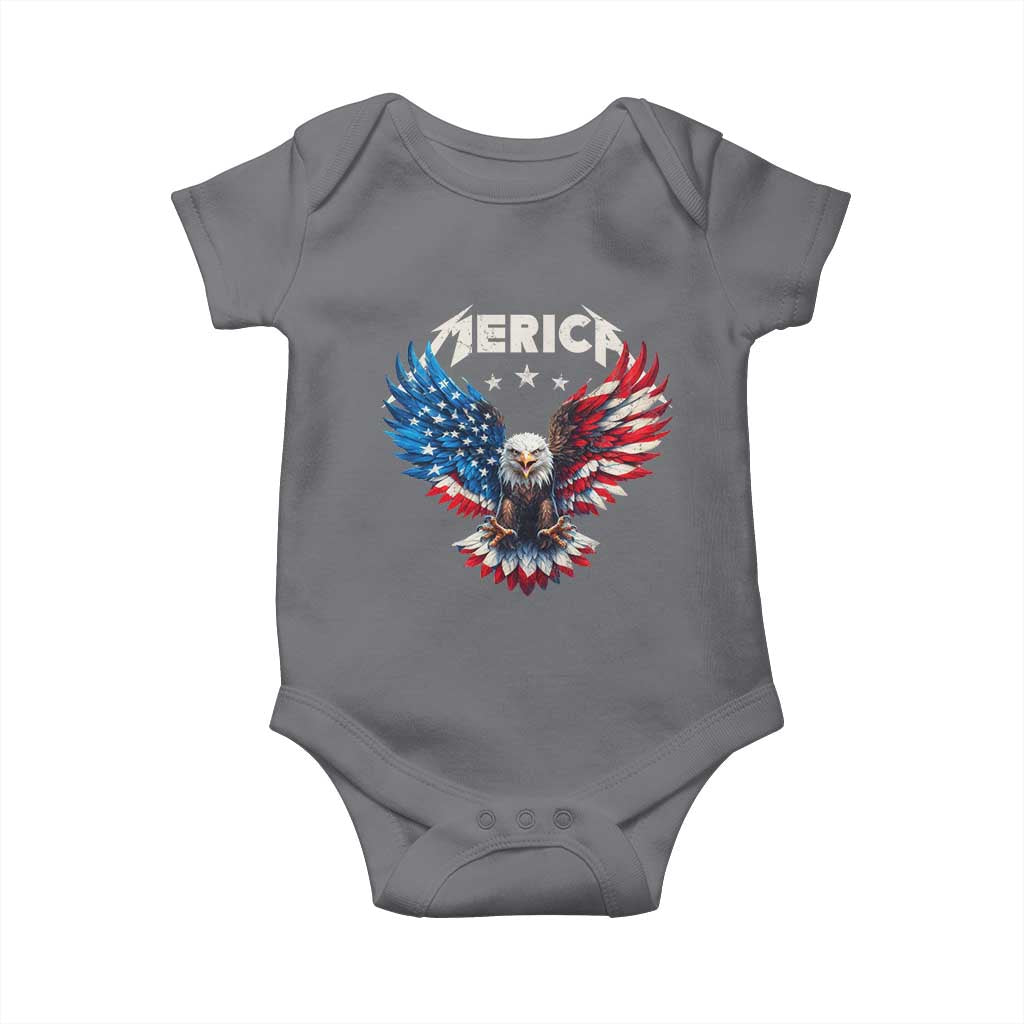 Bald Eagle Merica Baby Onesie USA American Flag Patriotic 4th of July - Wonder Print Shop