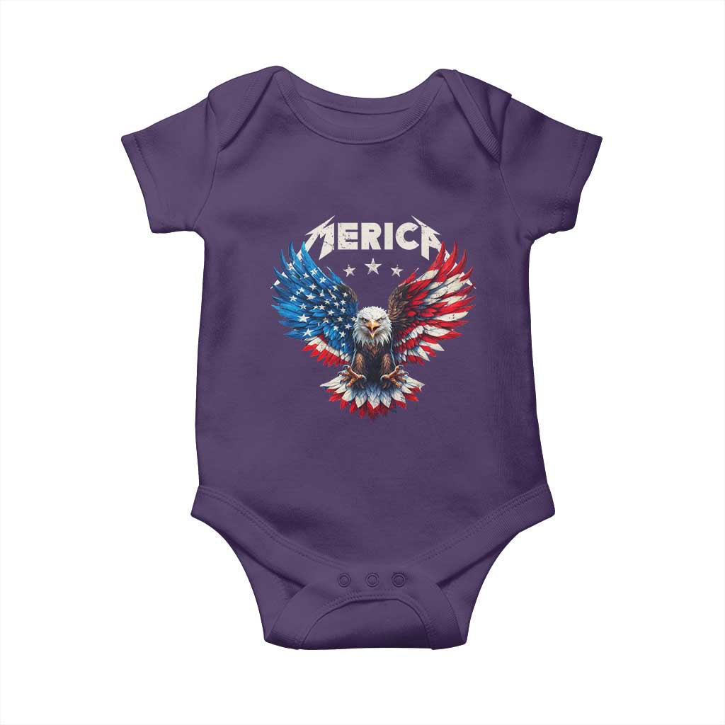 Bald Eagle Merica Baby Onesie USA American Flag Patriotic 4th of July - Wonder Print Shop