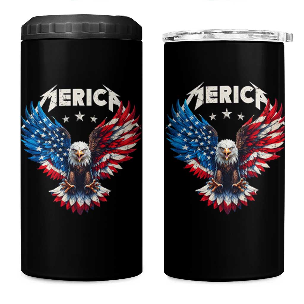 Bald Eagle Merica 4 in 1 Can Cooler Tumbler USA American Flag Patriotic 4th of July - Wonder Print Shop