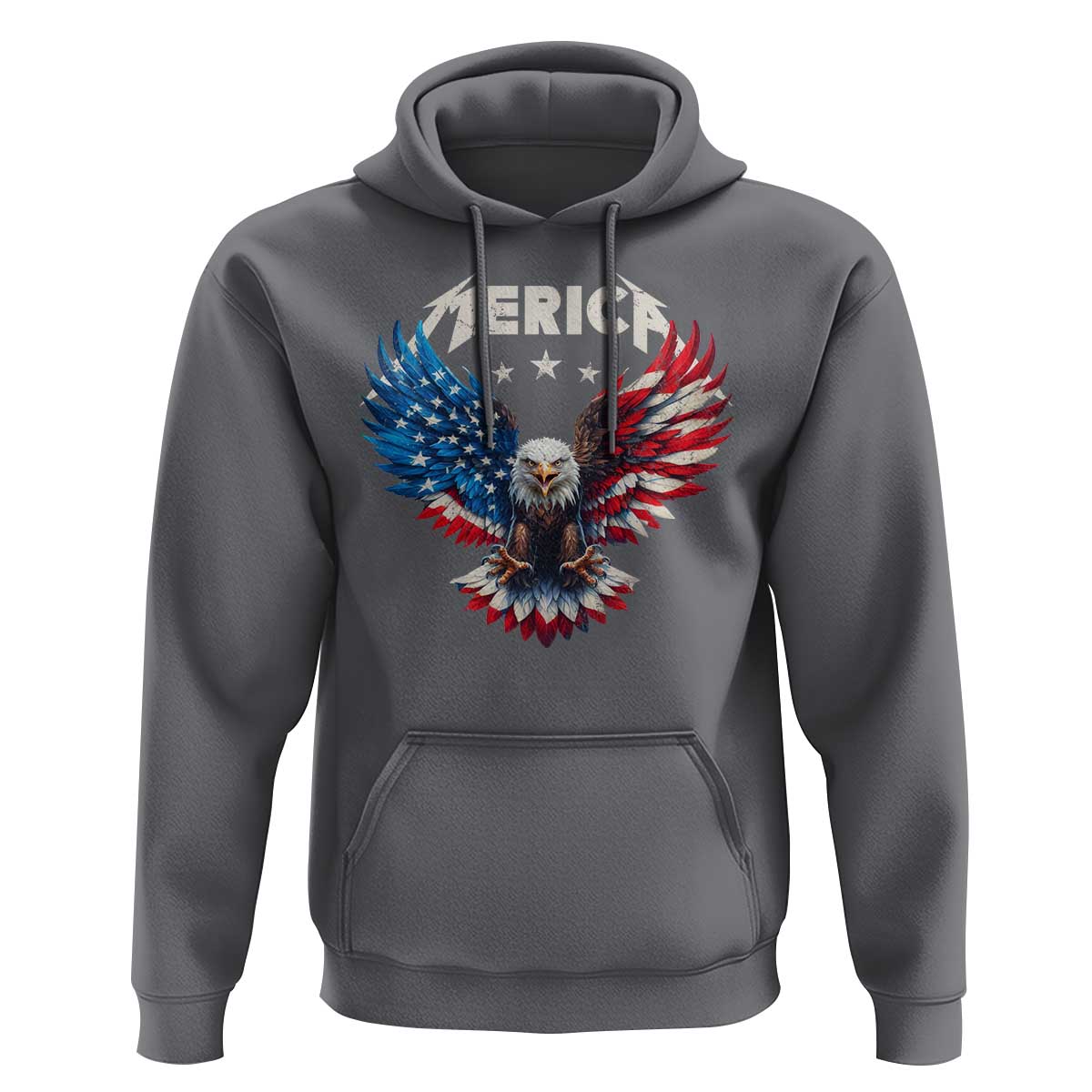 Bald Eagle Merica Hoodie USA American Flag Patriotic 4th of July - Wonder Print Shop