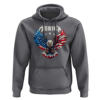 Bald Eagle Merica Hoodie USA American Flag Patriotic 4th of July - Wonder Print Shop