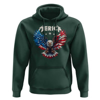 Bald Eagle Merica Hoodie USA American Flag Patriotic 4th of July - Wonder Print Shop