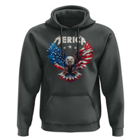 Bald Eagle Merica Hoodie USA American Flag Patriotic 4th of July - Wonder Print Shop