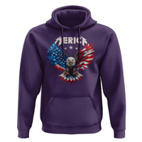 Bald Eagle Merica Hoodie USA American Flag Patriotic 4th of July - Wonder Print Shop