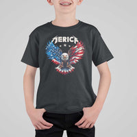 Bald Eagle Merica T Shirt For Kid USA American Flag Patriotic 4th of July - Wonder Print Shop