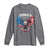 Bald Eagle Merica Long Sleeve Shirt USA American Flag Patriotic 4th of July - Wonder Print Shop