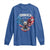 Bald Eagle Merica Long Sleeve Shirt USA American Flag Patriotic 4th of July - Wonder Print Shop