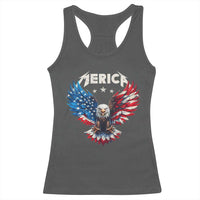 Bald Eagle Merica Racerback Tank Top USA American Flag Patriotic 4th of July - Wonder Print Shop