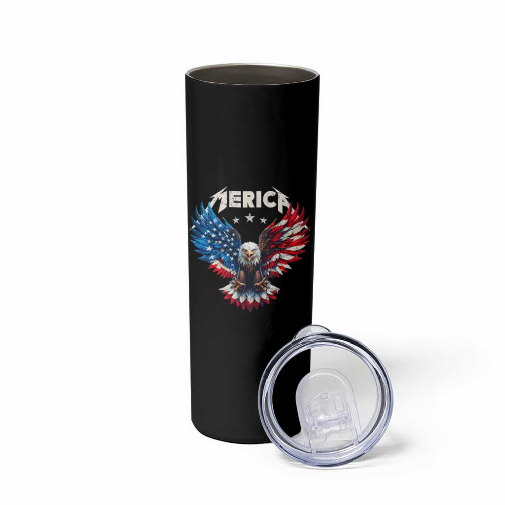 Bald Eagle Merica Skinny Tumbler USA American Flag Patriotic 4th of July - Wonder Print Shop