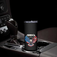 Bald Eagle Merica Skinny Tumbler USA American Flag Patriotic 4th of July - Wonder Print Shop