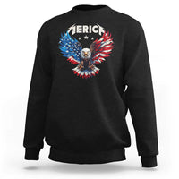 Bald Eagle Merica Sweatshirt USA American Flag Patriotic 4th of July - Wonder Print Shop