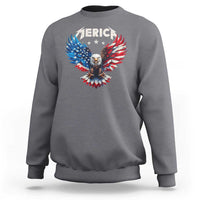 Bald Eagle Merica Sweatshirt USA American Flag Patriotic 4th of July - Wonder Print Shop