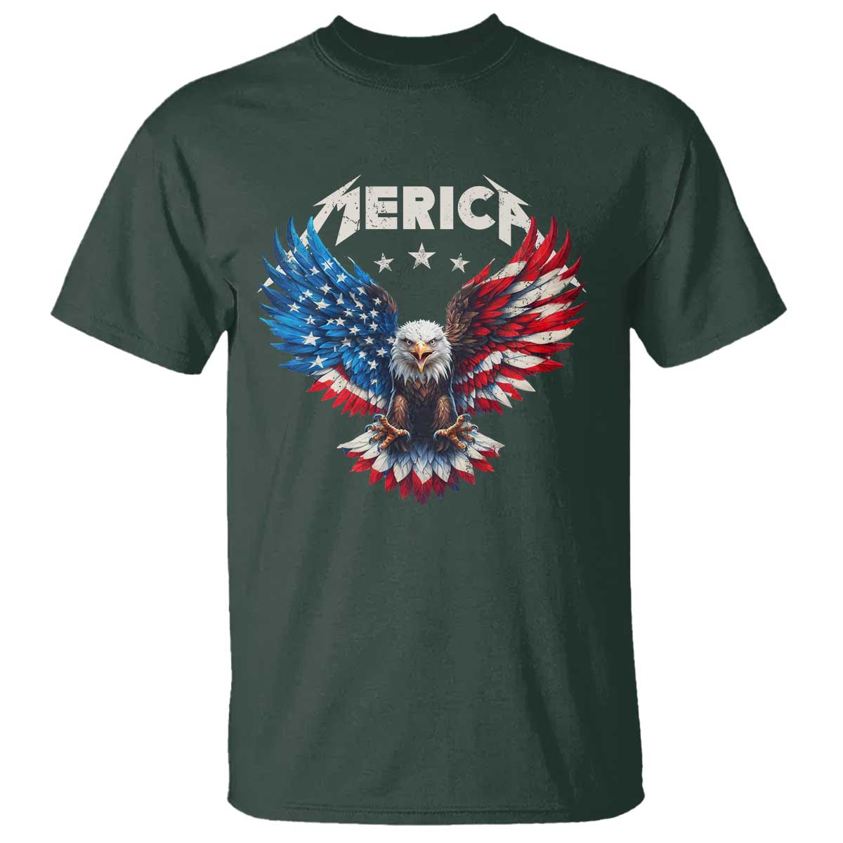Bald Eagle Merica T Shirt USA American Flag Patriotic 4th of July - Wonder Print Shop