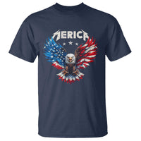 Bald Eagle Merica T Shirt USA American Flag Patriotic 4th of July - Wonder Print Shop