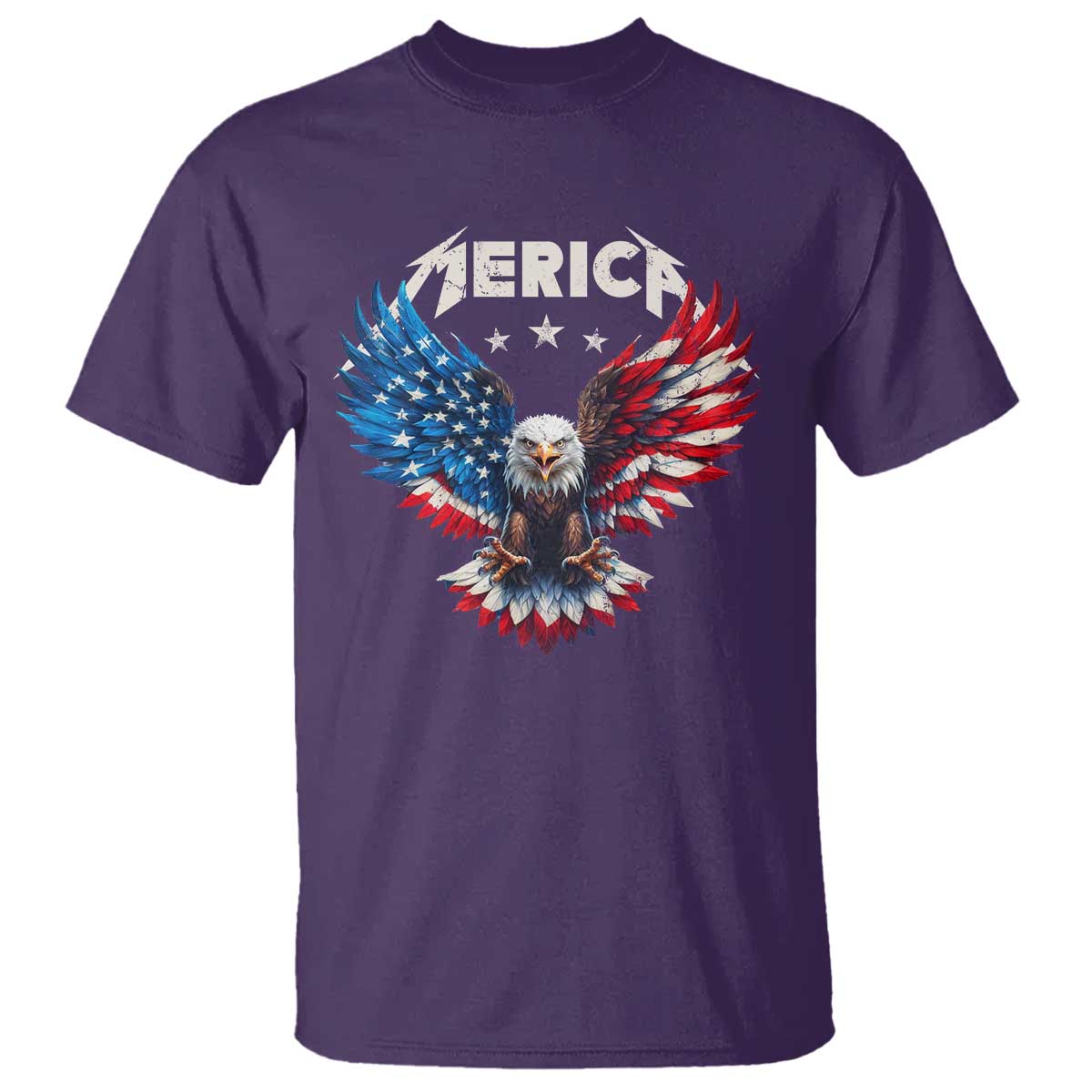 Bald Eagle Merica T Shirt USA American Flag Patriotic 4th of July - Wonder Print Shop