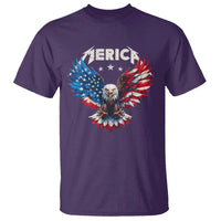 Bald Eagle Merica T Shirt USA American Flag Patriotic 4th of July - Wonder Print Shop