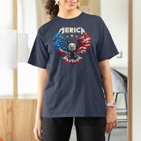 Bald Eagle Merica T Shirt For Women USA American Flag Patriotic 4th of July - Wonder Print Shop
