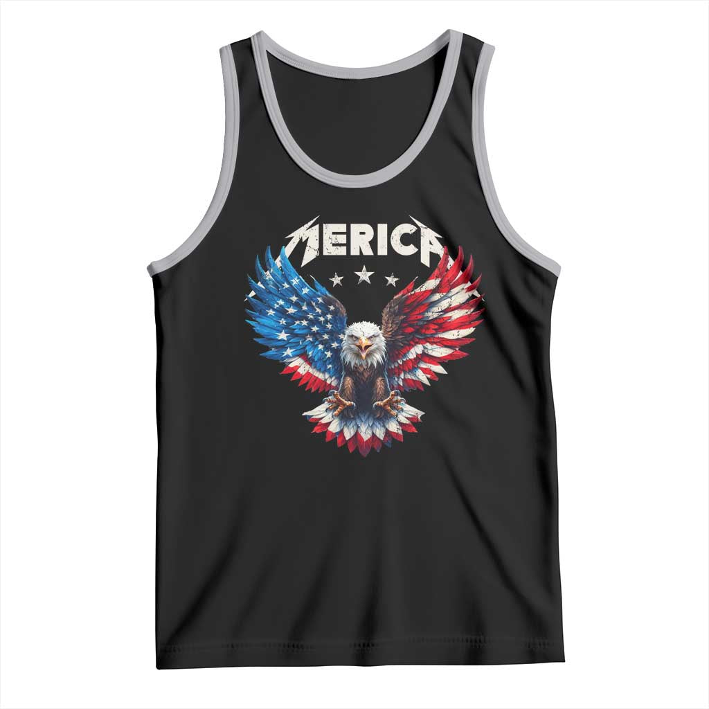 Bald Eagle Merica Tank Top USA American Flag Patriotic 4th of July - Wonder Print Shop