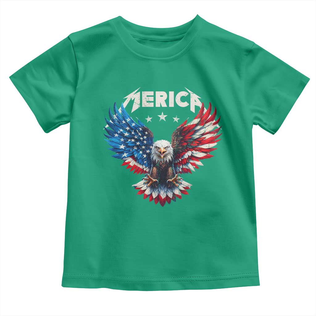Bald Eagle Merica Toddler T Shirt USA American Flag Patriotic 4th of July - Wonder Print Shop