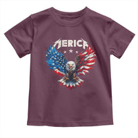 Bald Eagle Merica Toddler T Shirt USA American Flag Patriotic 4th of July - Wonder Print Shop