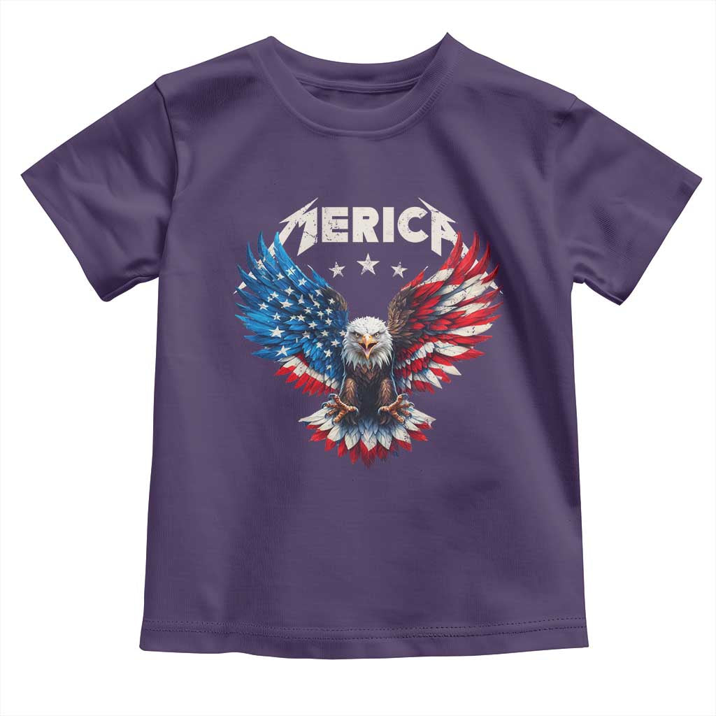 Bald Eagle Merica Toddler T Shirt USA American Flag Patriotic 4th of July - Wonder Print Shop