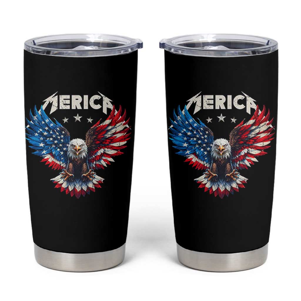 Bald Eagle Merica Tumbler Cup USA American Flag Patriotic 4th of July - Wonder Print Shop