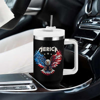 Bald Eagle Merica Tumbler With Handle USA American Flag Patriotic 4th of July - Wonder Print Shop