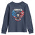 Bald Eagle Merica Youth Sweatshirt USA American Flag Patriotic 4th of July - Wonder Print Shop