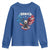 Bald Eagle Merica Youth Sweatshirt USA American Flag Patriotic 4th of July - Wonder Print Shop