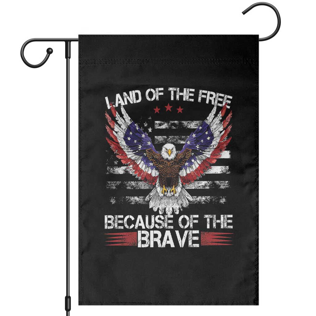 Land of the Free Because of the Brave Garden Flag American Flag Patriotic Eagle 4th of July - Wonder Print Shop