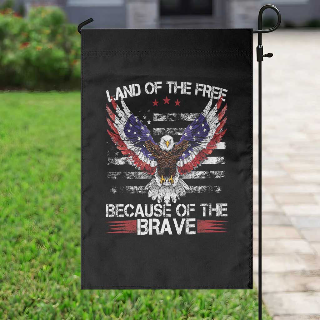 Land of the Free Because of the Brave Garden Flag American Flag Patriotic Eagle 4th of July - Wonder Print Shop