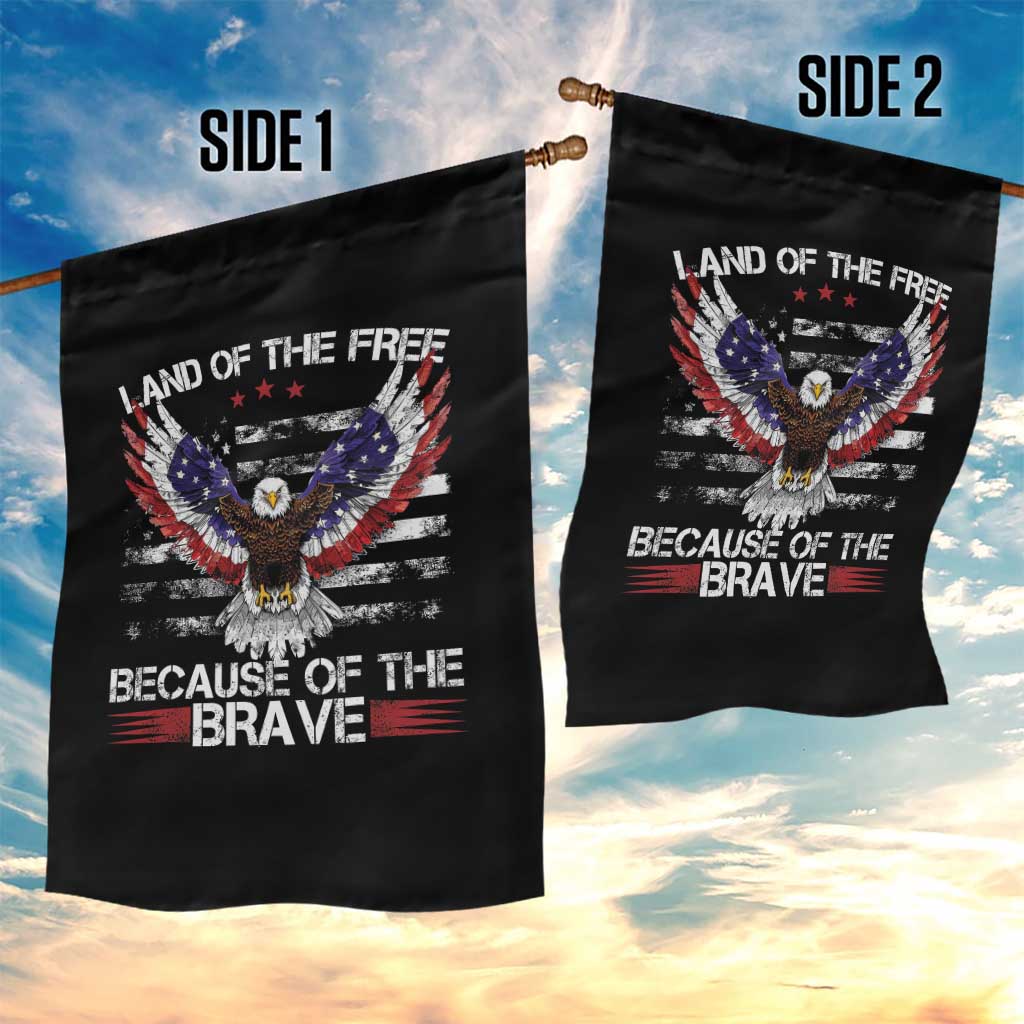 Land of the Free Because of the Brave Garden Flag American Flag Patriotic Eagle 4th of July - Wonder Print Shop