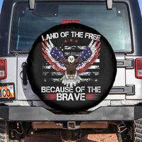 Land of the Free Because of the Brave Spare Tire Cover American Flag Patriotic Eagle 4th of July - Wonder Print Shop