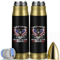 Land of the Free Because of the Brave Bullet Tumbler American Flag Patriotic Eagle 4th of July - Wonder Print Shop