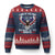 Land of the Free Because of the Brave Ugly Christmas Sweater American Flag Patriotic Eagle 4th of July - Wonder Print Shop