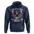 Land of the Free Because of the Brave Hoodie American Flag Patriotic Eagle 4th of July - Wonder Print Shop